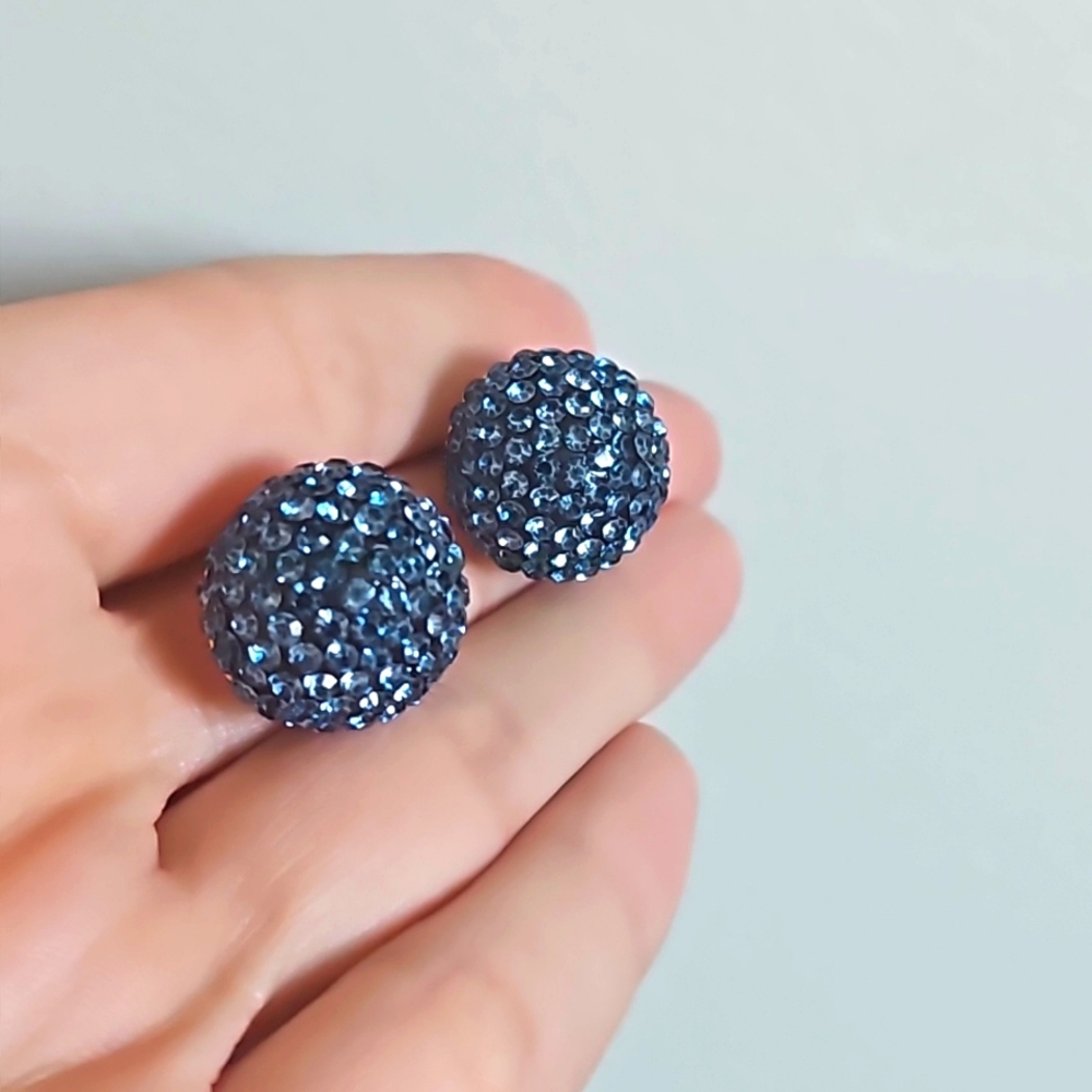 Blue Disco Ball Stud Earrings, JCrew